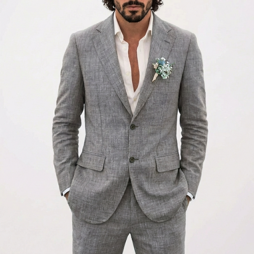 Traje de lino para hombre — Corte entallado slim fit para bodas